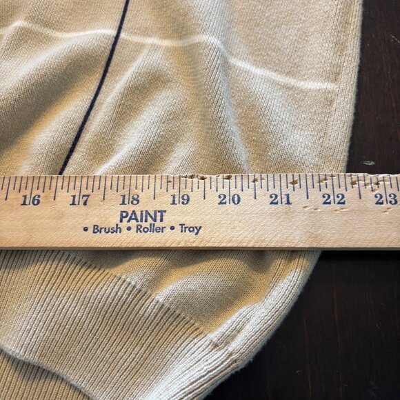T. Harris London Beige Plaid V-Neck Sweater Vest XL100% Cotton Preppy Academia - Picture 7 of 10